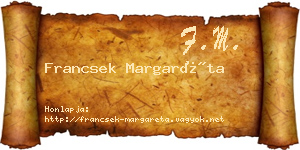 Francsek Margaréta névjegykártya
