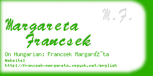 margareta francsek business card